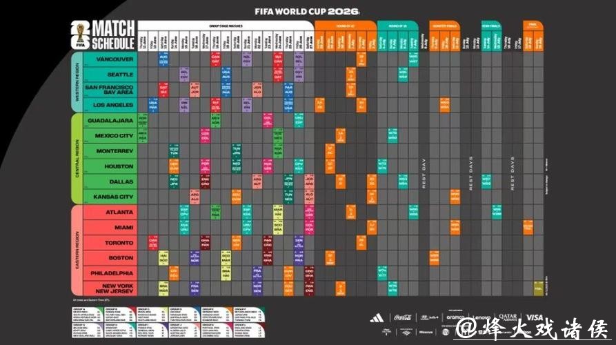 2026世界杯完整赛事时间安排表